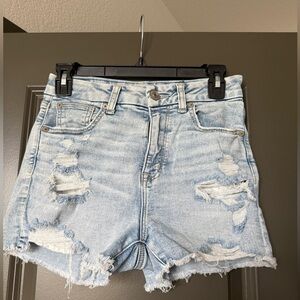 American Eagle Outfitters Blue Distressed Jean Shorts